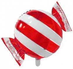 Фольгированный шар "Конфета, Красная" (46 см)